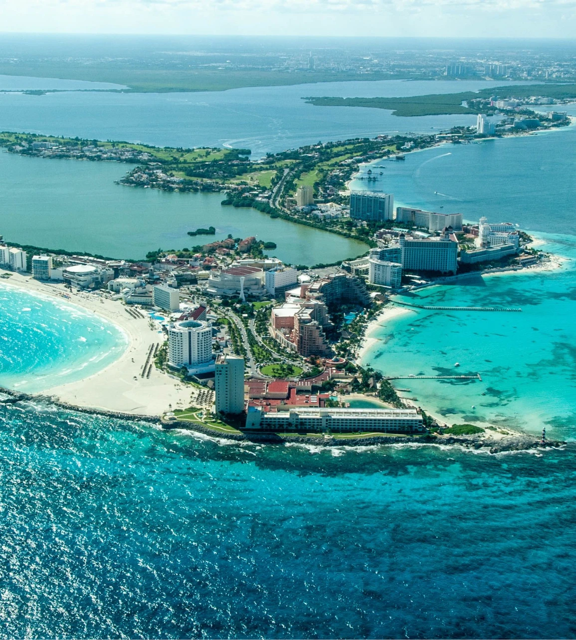 Cancun hotel zone panoramic view