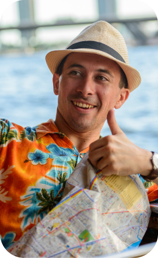 Happy traveler Chris M.