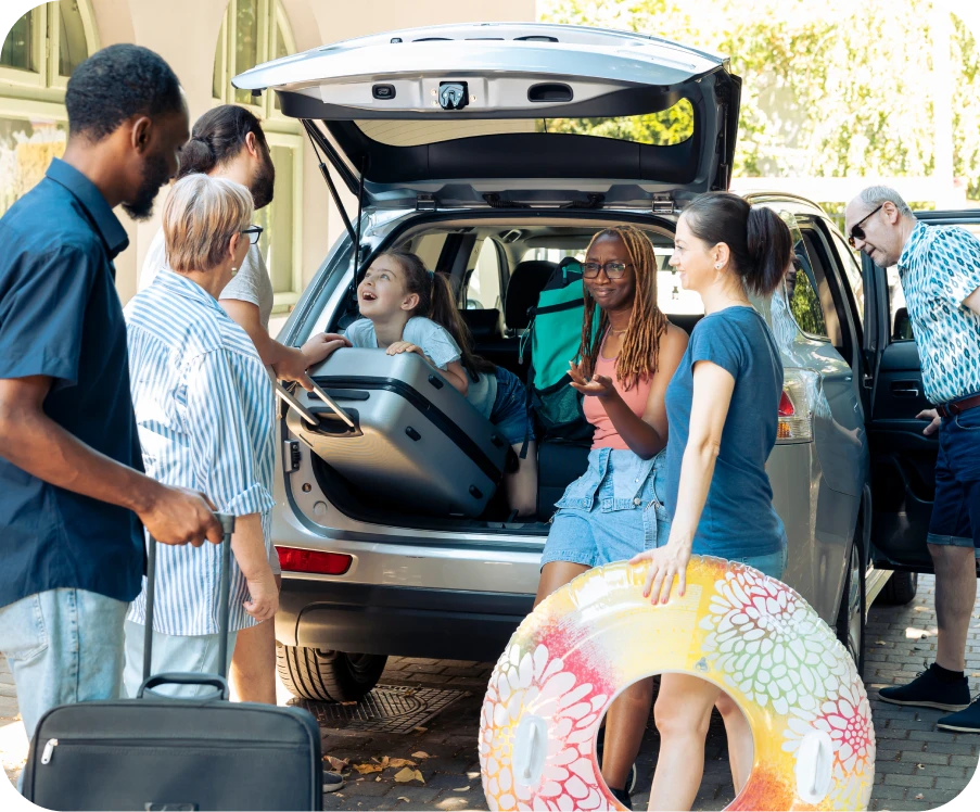 Family traveling in a Feraltar Van